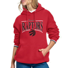 Red Toronto Raptors Starter Women's Arch Stripe Fleece Hoodie | NBA