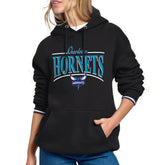 Black Charlotte Hornets Starter Women's Arch Stripe Fleece Hoodie | NBA