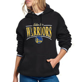 Black Golden State Warriors Starter Women's Arch Stripe Fleece Hoodie sale | NBA