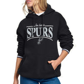Black San Antonio Spurs Starter Women's Arch Stripe Fleece Hoodie | NBA
