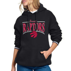 Black Toronto Raptors Starter Women's Arch Stripe Fleece Hoodie | NBA