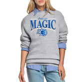 Gray Orlando Magic Starter Women's Arch Stripe Fleece Crewneck Sweatshirt | NBA