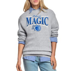 Gray Orlando Magic Starter Women's Arch Stripe Fleece Crewneck Sweatshirt | NBA