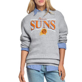 Gray Phoenix Suns Starter Women's Arch Stripe Fleece Crewneck Sweatshirt | NBA