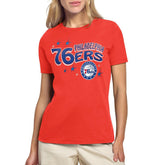 Red Philadelphia 76ers Starter Women's Fireworks T-Shirt | NBA