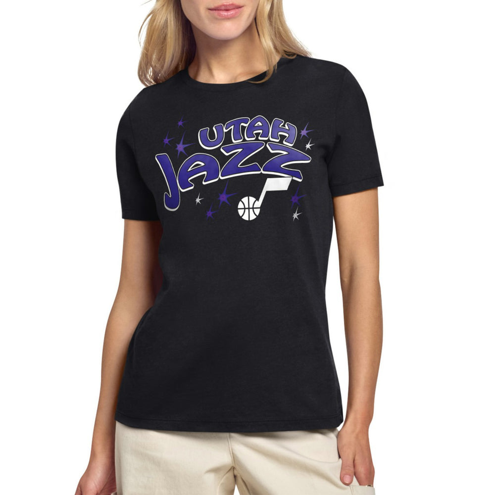 Black Utah Jazz Starter Women's Fireworks T-Shirt | NBA