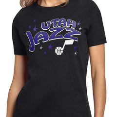 Black Utah Jazz Starter Women's Fireworks T-Shirt | NBA