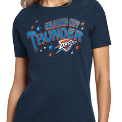 Navy Oklahoma City Thunder Starter Women's Fireworks T-Shirt | NBA