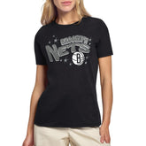 Black Brooklyn Nets Starter Women's Fireworks T-Shirt | NBA