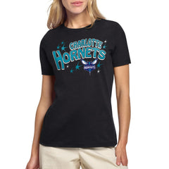 Black Charlotte Hornets Starter Women's Fireworks T-Shirt | NBA