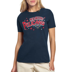 Navy New Orleans Pelicans Starter Women's Fireworks T-Shirt | NBA