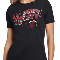 Black Miami Heat Starter Women's Fireworks T-Shirt | NBA