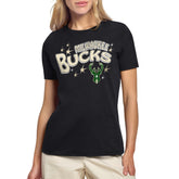 Black Milwaukee Bucks Starter Women's Fireworks T-Shirt | NBA