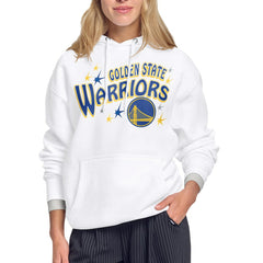 White Golden State Warriors Starter Women's Fireworks Fleece Hoodie sale | NBA