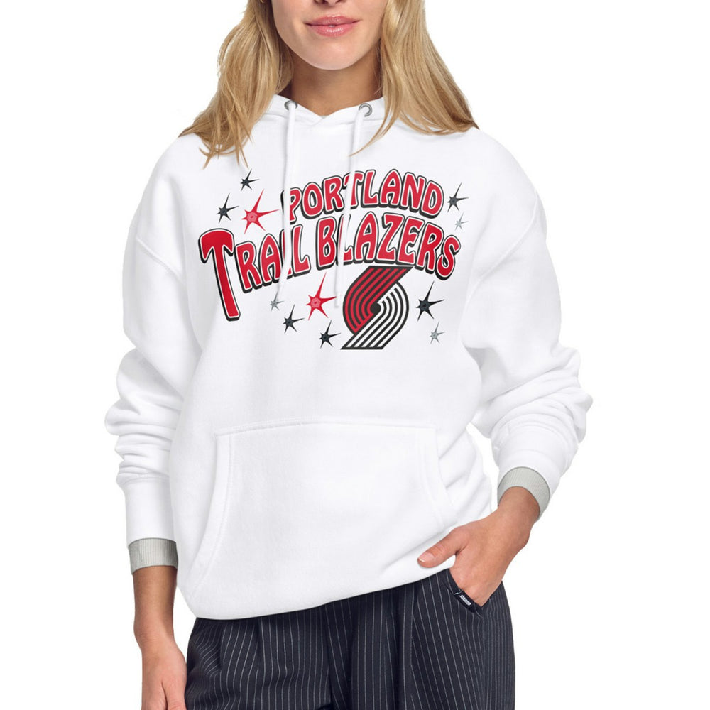 White Portland Trail Blazers Starter Women's Fireworks Fleece Hoodie | NBA