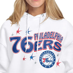 White Philadelphia 76ers Starter Women's Fireworks Fleece Hoodie | NBA