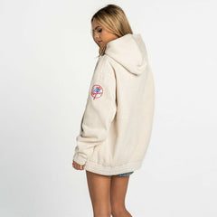 New York Yankees The Wild Collective Women's Oversized Cord Hoodie - MLB Hoodies