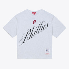 Philadelphia Phillies Mitchell & Ness Women's Script Cropped Boxy T-Shirt - MLB T-shirts