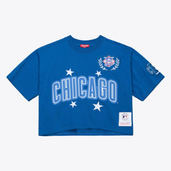 Chicago Cubs Mitchell & Ness Women's Pep Rally Cropped Boxy T-Shirt - MLB T-shirts
