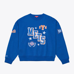 New York Mets Mitchell & Ness Women's Pep Rally Sweatshirt - MLB Sweatshirts