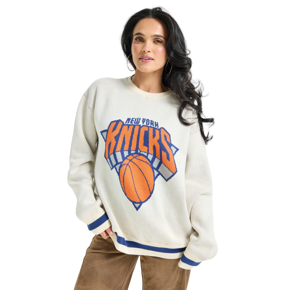 Cream New York Knicks Terez Unisex Oversized Sweater | NBA