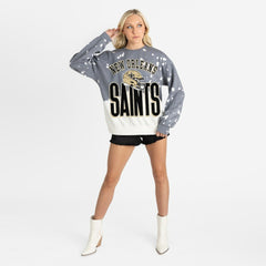New Orleans Saints Gameday Couture Women's Arch Rivals Faded Wash Sweatshirt | NFL Discount