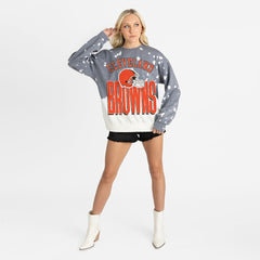 Cleveland Browns Gameday Couture Women's Arch Rivals Faded Wash Sweatshirt | NFL New