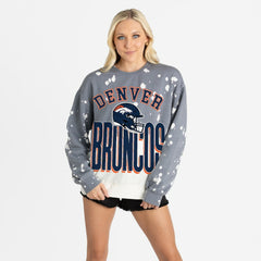 Denver Broncos Gameday Couture Women's Arch Rivals Faded Wash Sweatshirt | NFL Near me