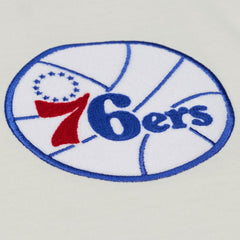Cream Philadelphia 76ers Hardwood Classics Chainstitch Premium T-Shirt | NBA