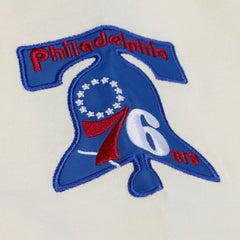 Cream Philadelphia 76ers Hardwood Classics Chainstitch Premium T-Shirt | NBA