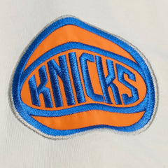 Cream New York Knicks Hardwood Classics Chainstitch Premium T-Shirt | NBA