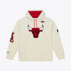 Cream Chicago Bulls Hardwood Classics Chainstitch Premium Fleece Hoodie | NBA