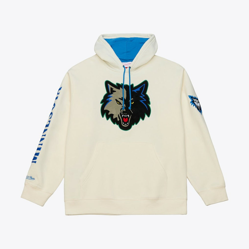 Cream Minnesota Timberwolves Hardwood Classics Chainstitch Premium Fleece Hoodie | NBA