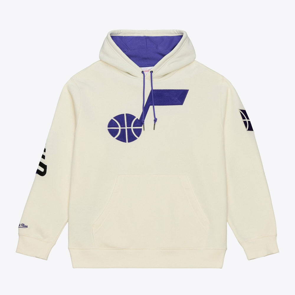 Cream Utah Jazz Hardwood Classics Chainstitch Premium Fleece Hoodie | NBA