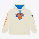 Cream New York Knicks Hardwood Classics Chainstitch Premium Fleece Hoodie | NBA