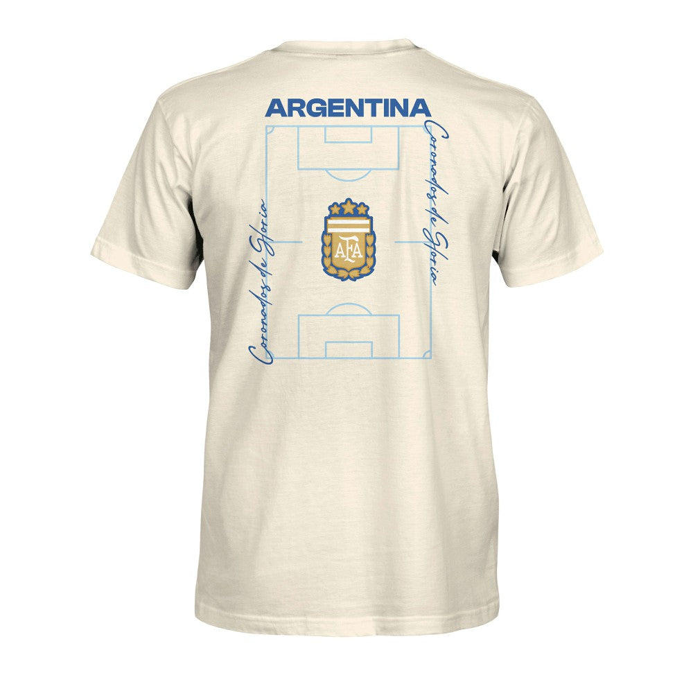 Argentina National Team 1863FC Own the Pitch Heavyweight T-Shirt for sale - Cream