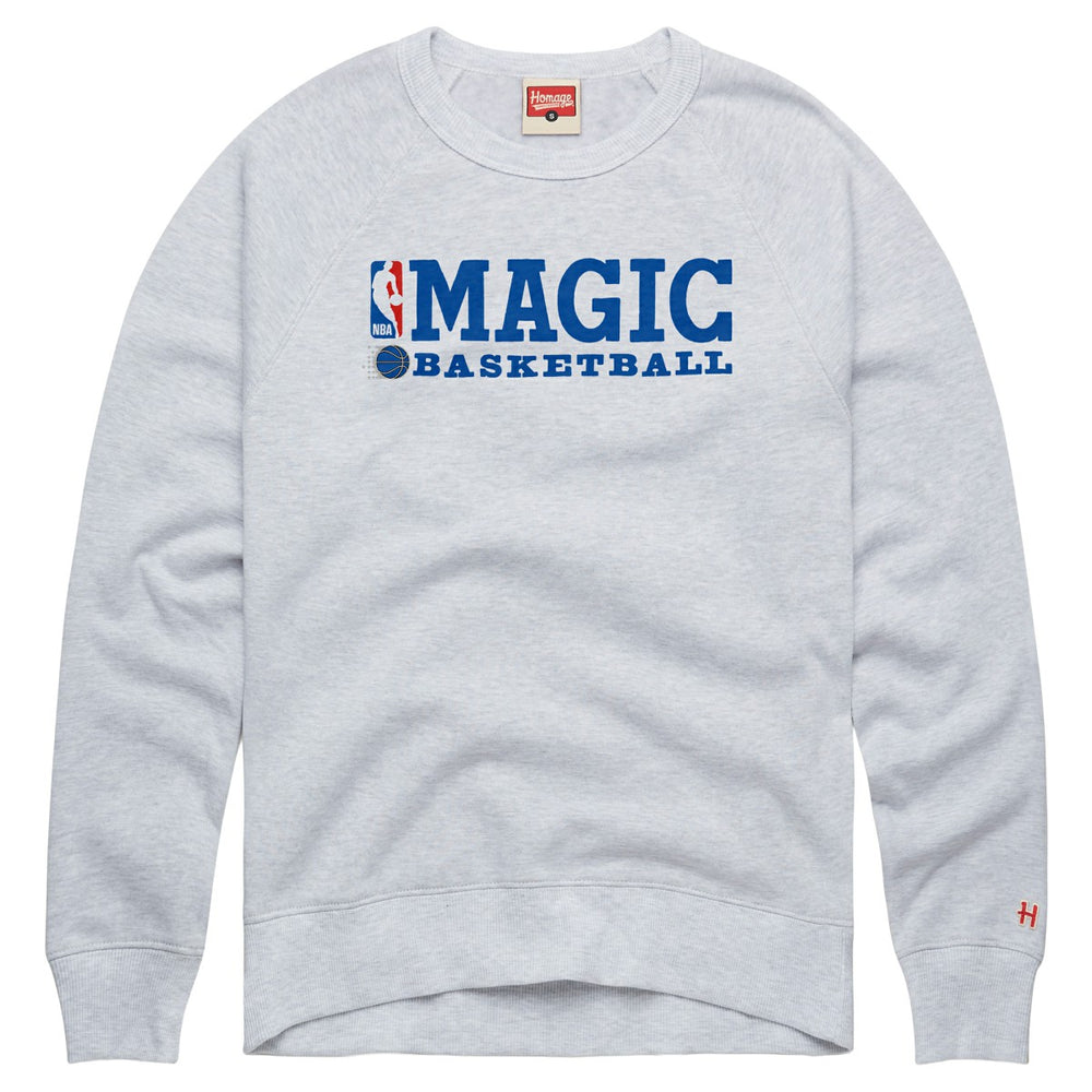 Ash Orlando Magic Homage Unisex Logoman Retro Tri-Blend Raglan Sweatshirt | NBA