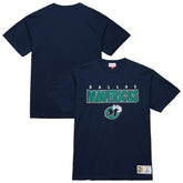 Navy Dallas Mavericks Hardwood Classics Throw It Back Premium T-Shirt sale | NBA