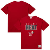Red Miami Heat Hardwood Classics Throw It Back Premium T-Shirt | NBA