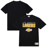 Black Los Angeles Lakers Hardwood Classics Throw It Back Premium T-Shirt | NBA