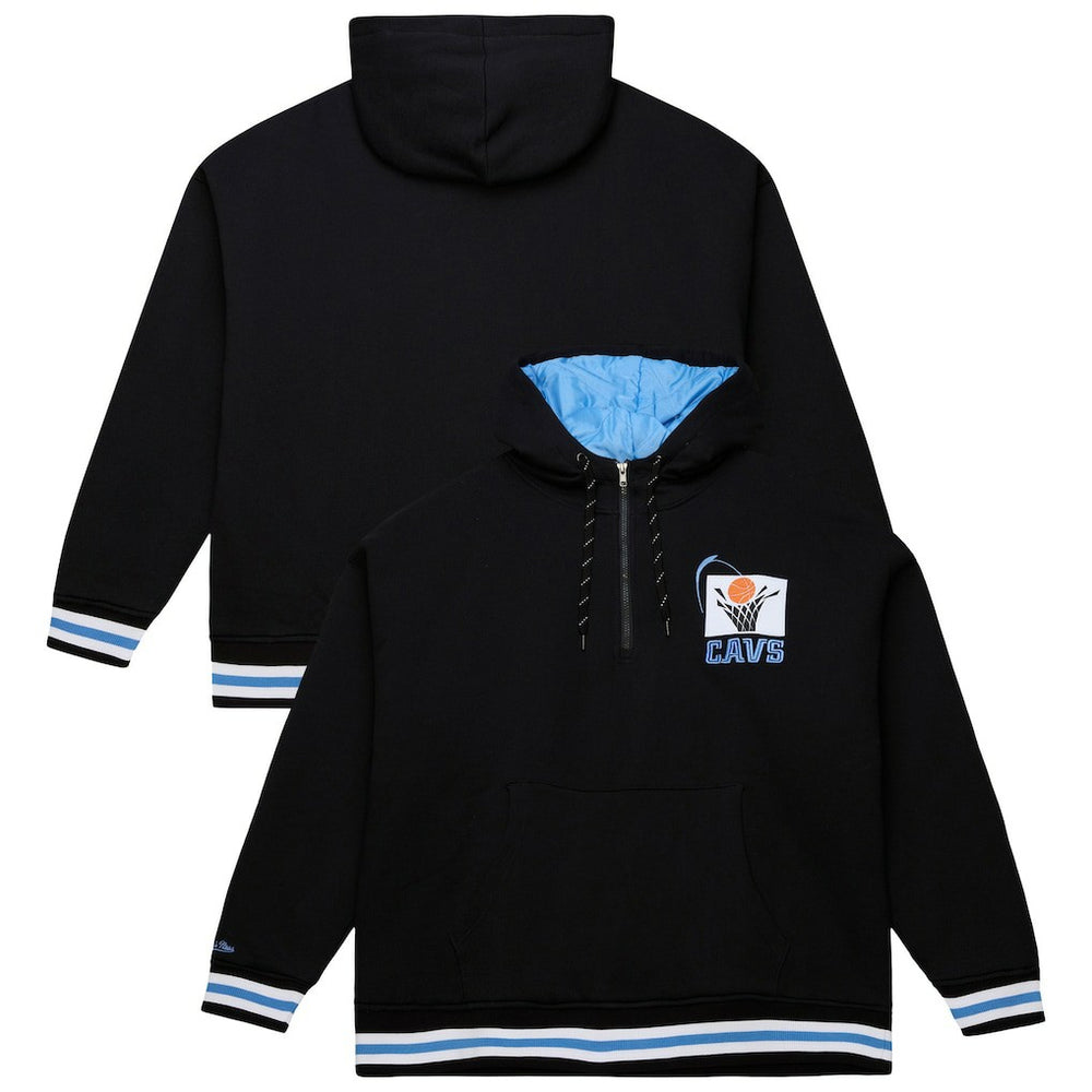 Black Cleveland Cavaliers Throw It Back Quilted Fleece Quarter-Zip Hoodie sale | NBA