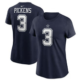 Dallas Cowboys George Pickens Women's Player Name & Number T-Shirt | NFL Outlet