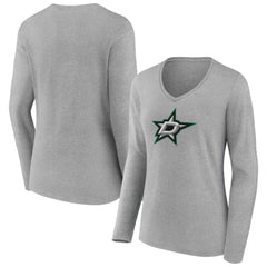 Dallas Stars Women's Primary Logo Long Sleeve V-Neck T-Shirt - NHL T-shirts