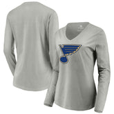 St. Louis Blues Women's Primary Logo Long Sleeve V-Neck T-Shirt - NHL T-shirts