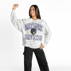 Baltimore Ravens Gameday Couture Women's Whiteout Oversized Premium Fleece Sweatshirt | NFL New