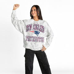 New England Patriots Gameday Couture Women's Whiteout Oversized Premium Fleece Sweatshirt | NFL US