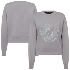 New Jersey Devils Levelwear Women's Slate & Snow Sponge Tri-Blend Sweatshirt - NHL Sweatshirts