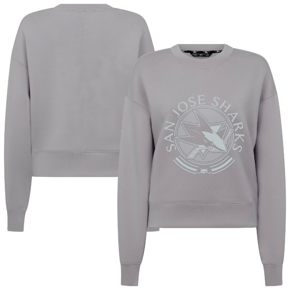 San Jose Sharks Levelwear Women's Slate & Snow Sponge Tri-Blend Sweatshirt - NHL Sweatshirts