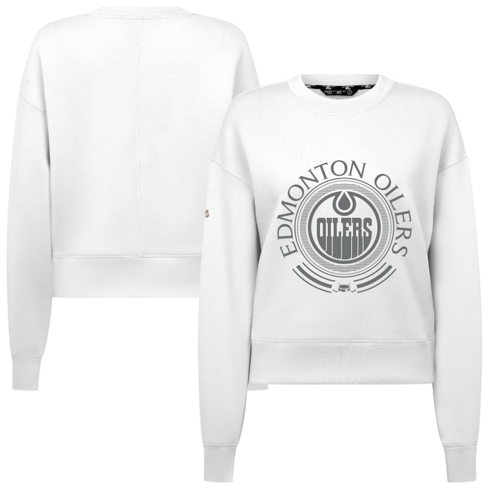 Edmonton Oilers Levelwear Women's Slate & Snow Sponge Tri-Blend Sweatshirt - NHL Sweatshirts