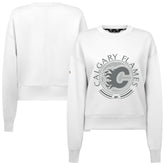 Calgary Flames Levelwear Women's Slate & Snow Sponge Tri-Blend Sweatshirt - NHL Sweatshirts